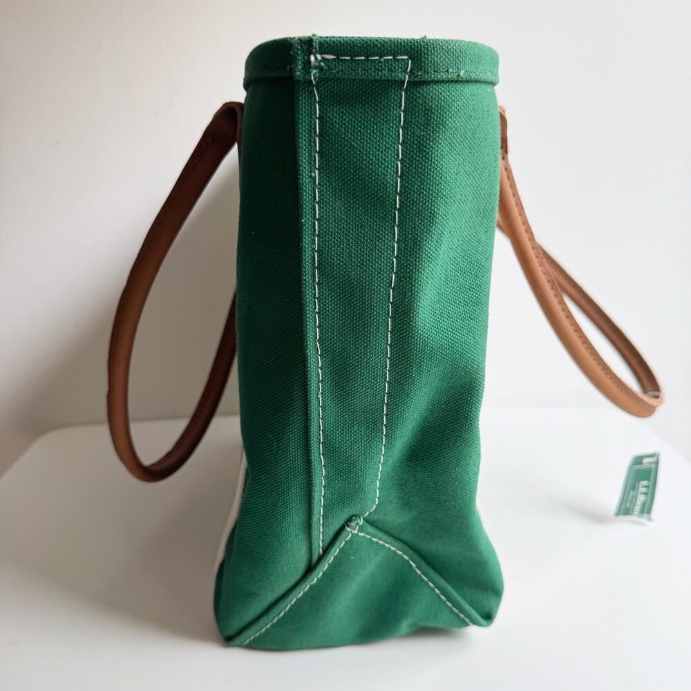 NWT L.L.Bean Green Tricolor Monogram S Leather-Handle Katahdin Boat and Tote Bag - Picture 3 of 10